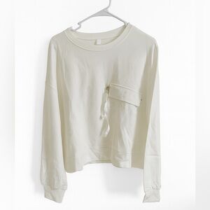 NWT Women’s Cropped Sweatshirt with Front Zipper Long Sleeve Pullover Top